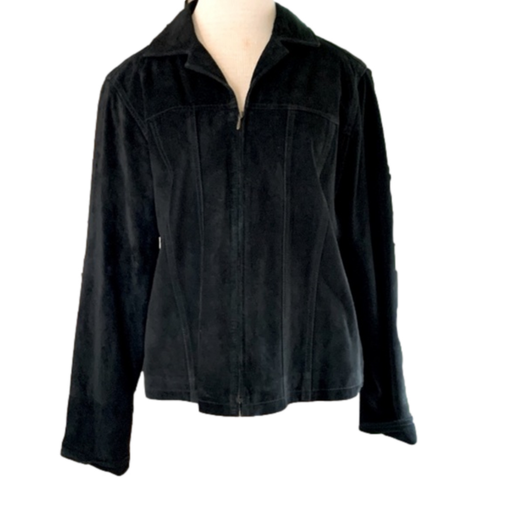 Pendleton large black suede zip up jacket